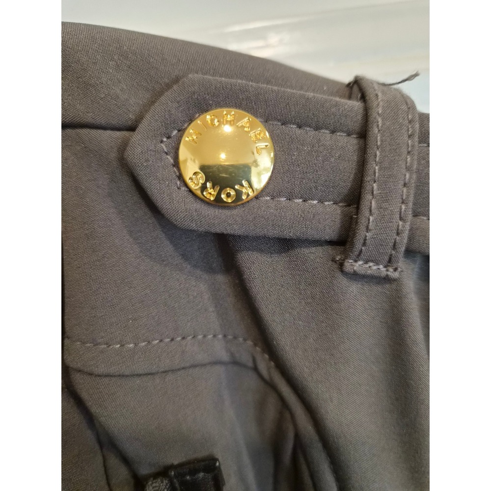 Michael Kors Womens XS Gray Softshell Jacket Faux Fur Lined Hooded Belted Trench - Picture 5 of 15